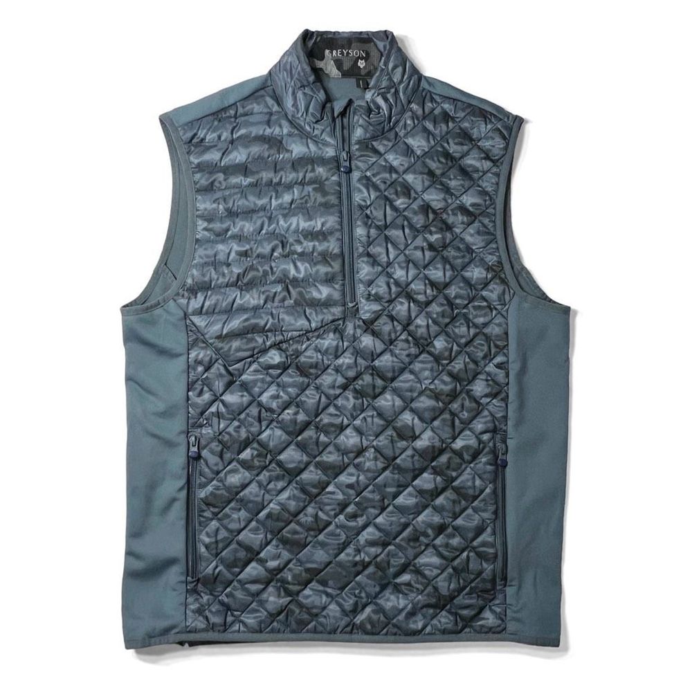 Greyson Golf Camo Scape Yukon Half Zip Hybrid Vest Mens Size Medium Cool Gray